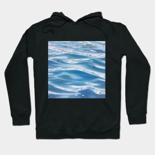 Afterthoughts - lake water painting with floating leaves Hoodie